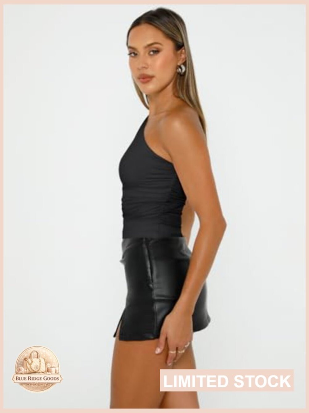One Shoulder Asymmetrical Crop Top Going Out Workout Sleeveless Slim Fit - Picture 4 of 6